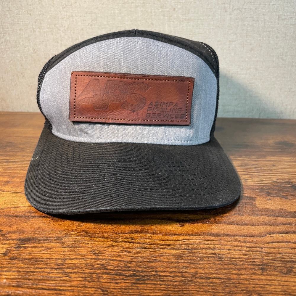 Richardson 168 Asimpa Pipeline Services APS Leather Patch Trucker Hat Snapback